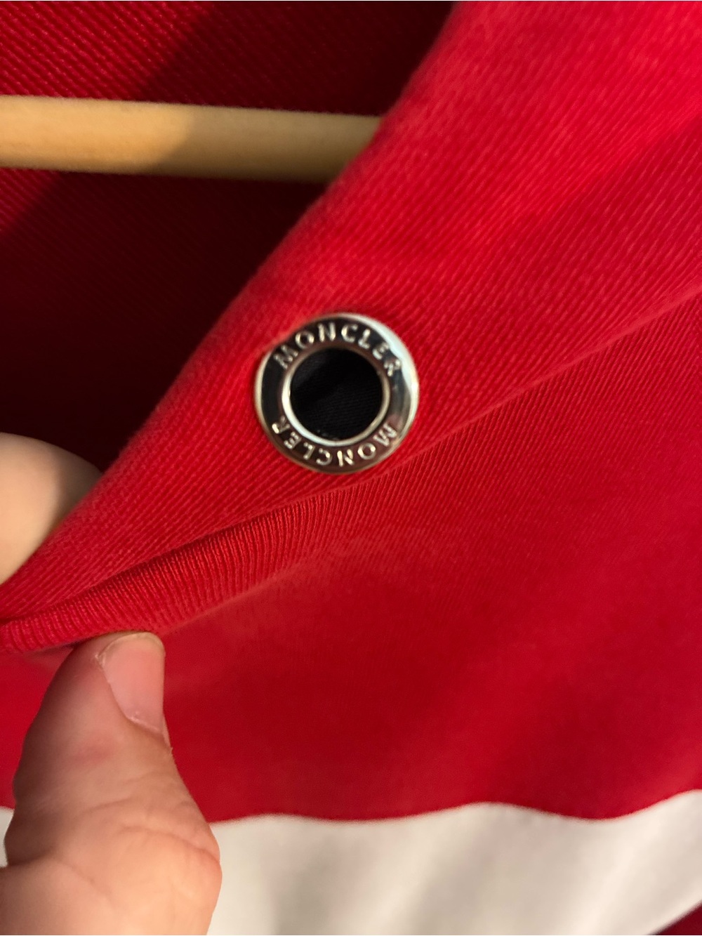 Moncler Men’s Red White and Black Colorblock Hooded Sweatshirt - Picture 7 of 10